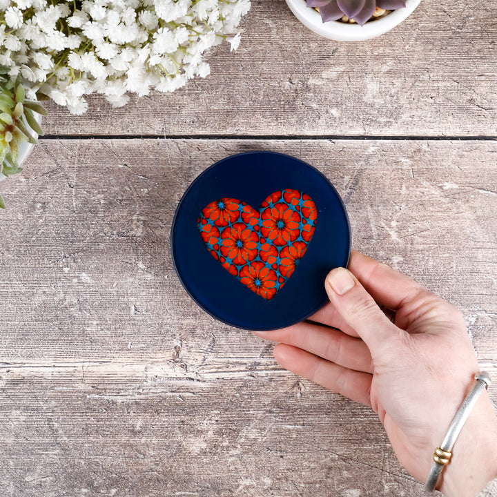 Moroccan Flower Heart Coasters