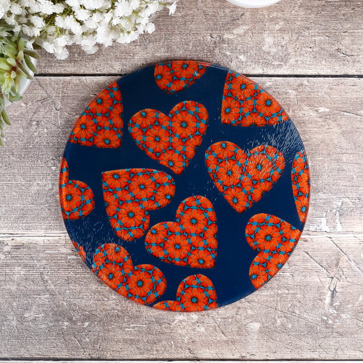 Moroccan Hearts Chopping Board (circular)