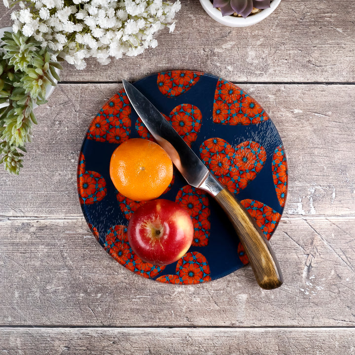 Moroccan Hearts Chopping Board (circular)