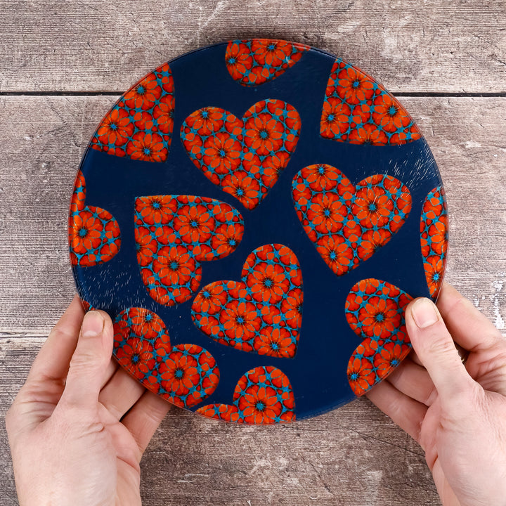Moroccan Hearts Chopping Board (circular)
