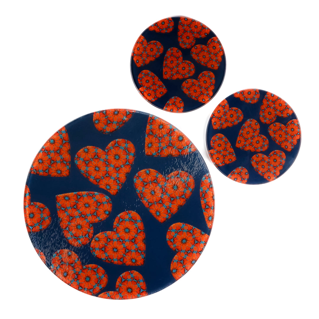 Moroccan Hearts Chopping Board (circular)