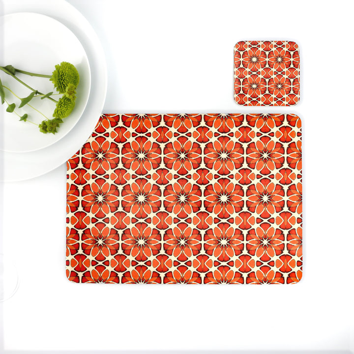 Moroccan Flower Placemat - Orange Apricot