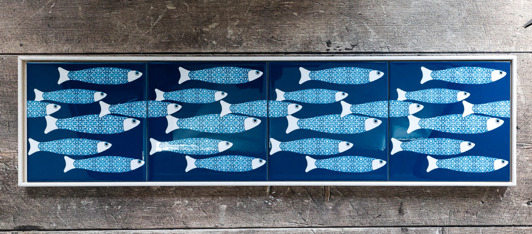 SALE Teal Ocean Shoal Tile frame - four tiles version