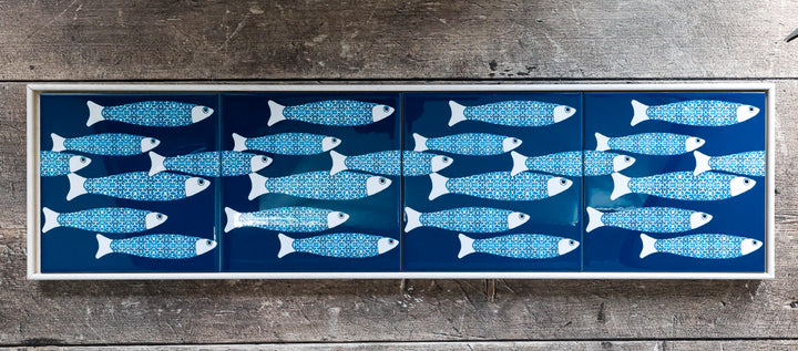 SALE Teal Ocean Shoal Tile frame - four tiles version