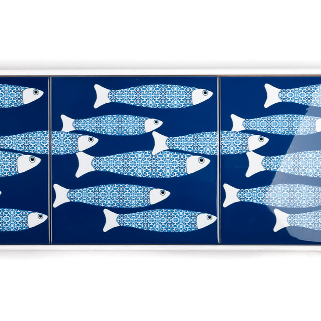 SALE Teal Ocean Shoal Tile frame - four tiles version