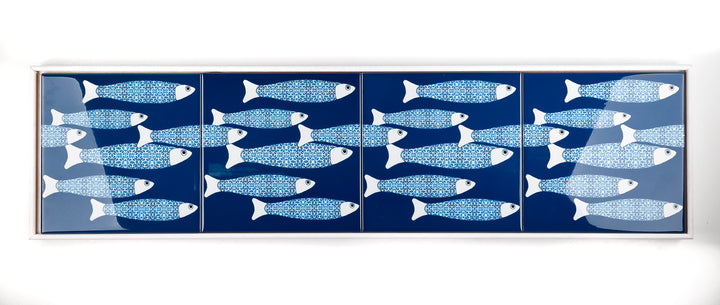 SALE Teal Ocean Shoal Tile frame - four tiles version