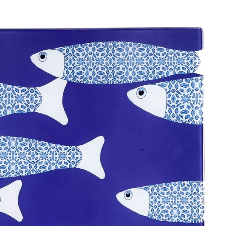 SALE SECOND - Large Rectangular Navy Blue Ocean Shoal Worktop Saver (Smooth)
