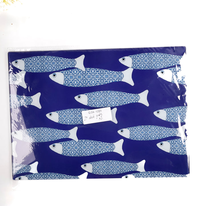 SALE SECOND - Large Rectangular Navy Blue Ocean Shoal Worktop Saver (Smooth)