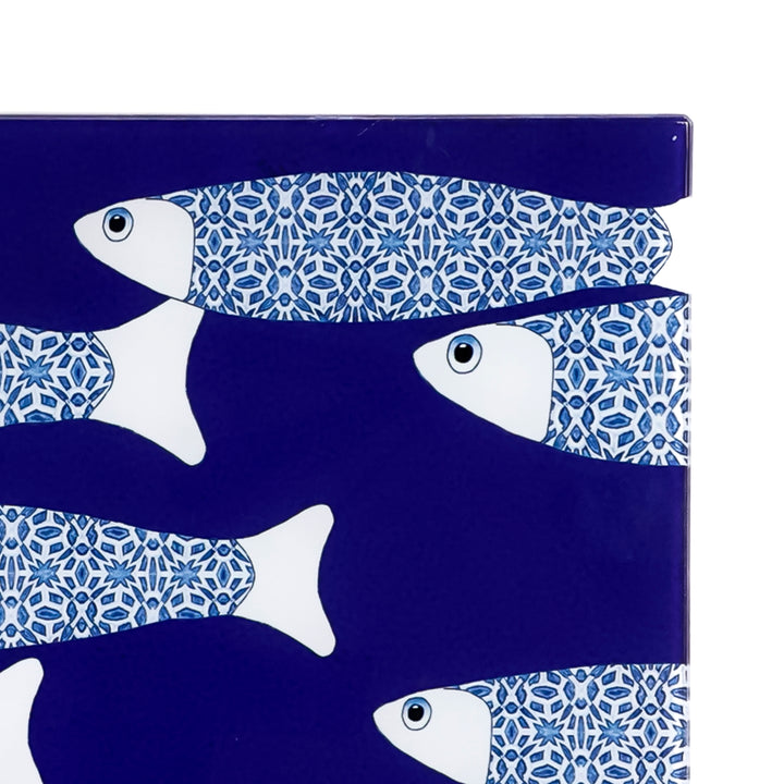 SALE SECOND - Navy Blue Ocean Shoal Worktop Saver (Large Rectangular/Smooth)