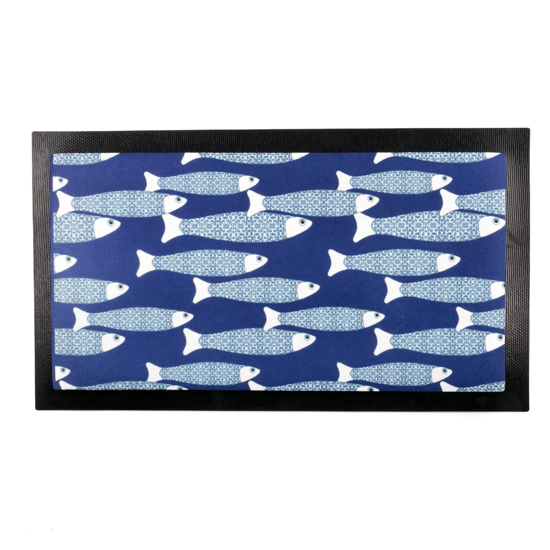 SALE - Navy Blue Ocean Shoal  - Pet Food Placemat