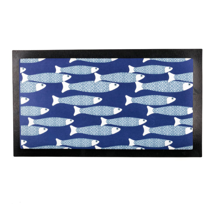 SALE - Navy Blue Ocean Shoal  - Pet Food Placemat