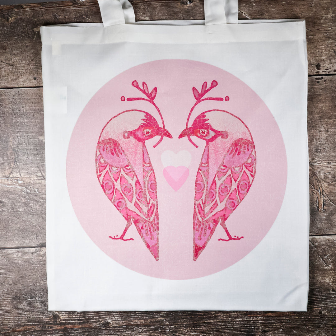 Lovebirds Bag - Pink Tote Bag