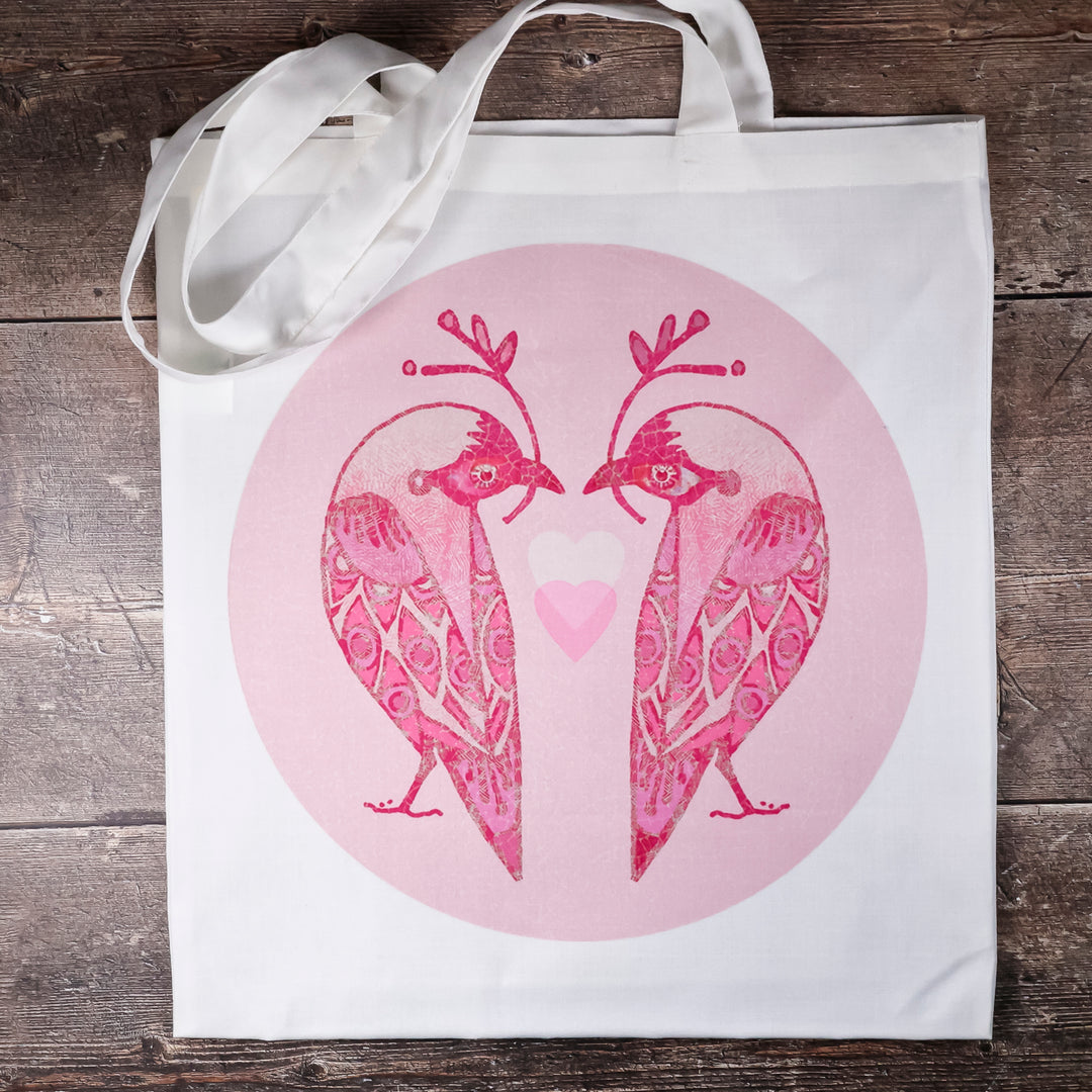 Lovebirds Bag - Pink Tote Bag