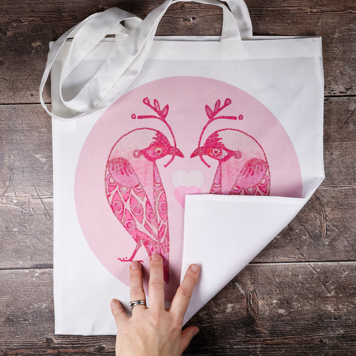 Lovebirds Bag - Pink Tote Bag