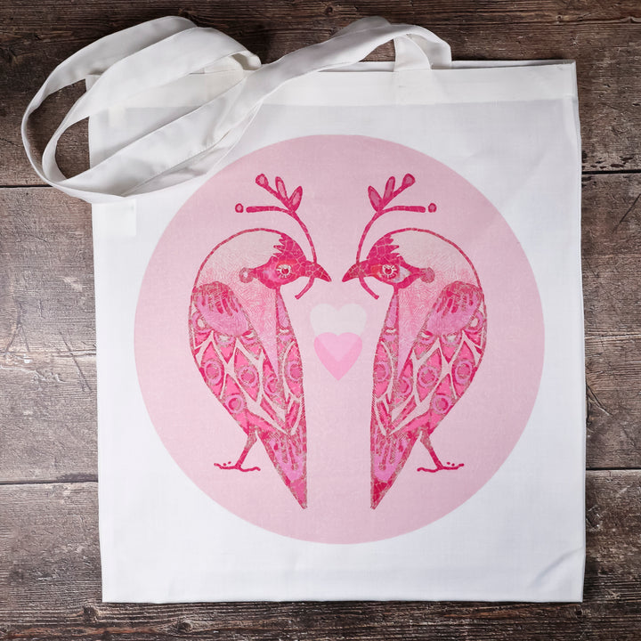 Lovebirds Bag - Pink Tote Bag