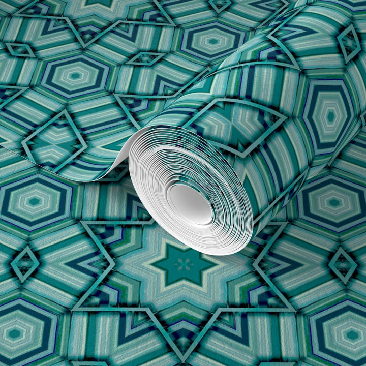 Linear Green Star Wallpaper