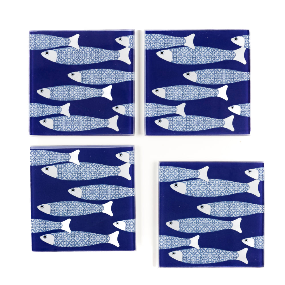 SALE Seconds : Ocean Shaoal Coaster Set - Navy Blue
