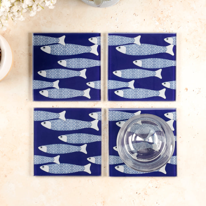Ocean Shoal Coaster Set - Navy Blue