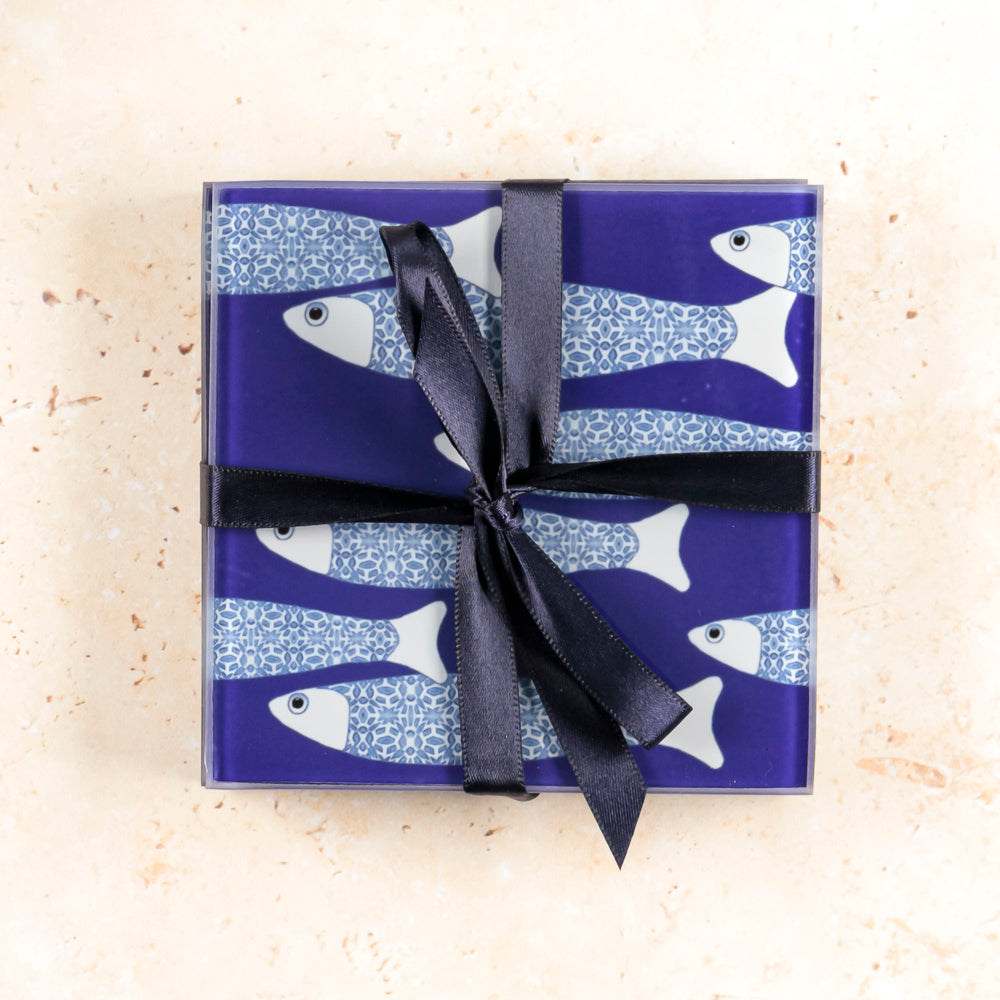 Ocean Shoal Coaster Set - Navy Blue