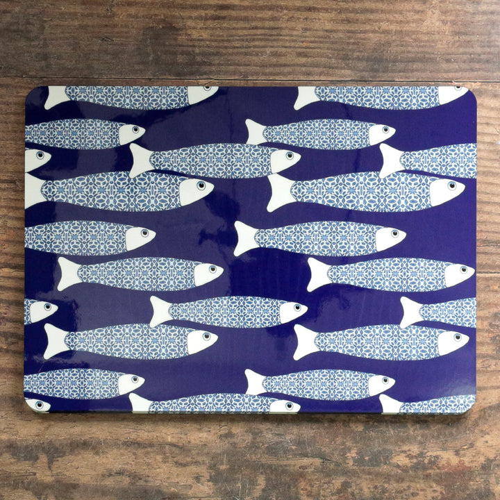SALE Seconds: Ocean table mat, navy - SET OF THREE