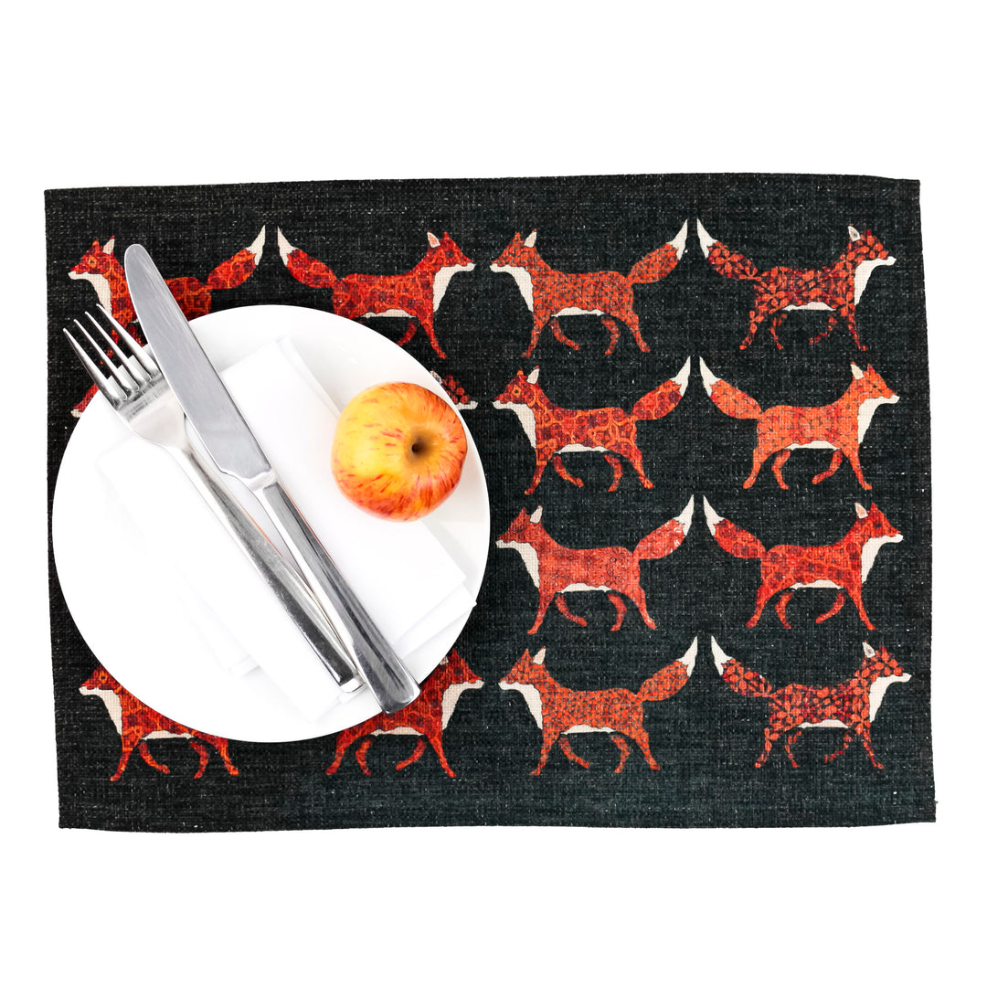 Red Foxes Fabric Placemat