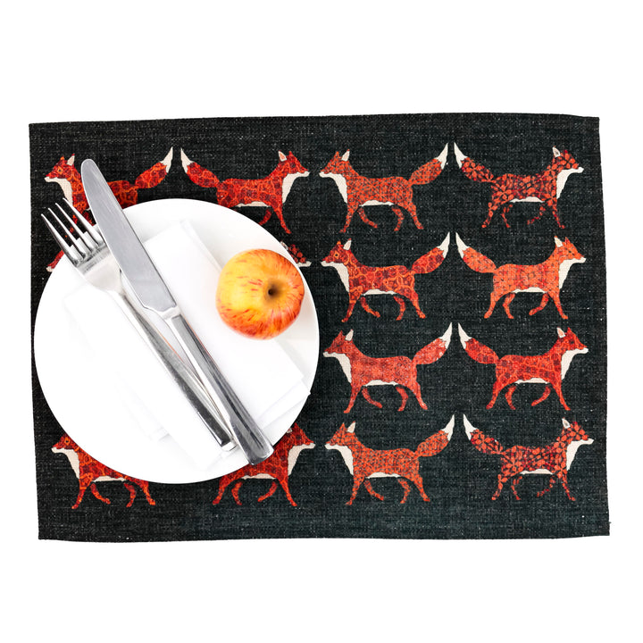 Red Foxes Fabric Placemat