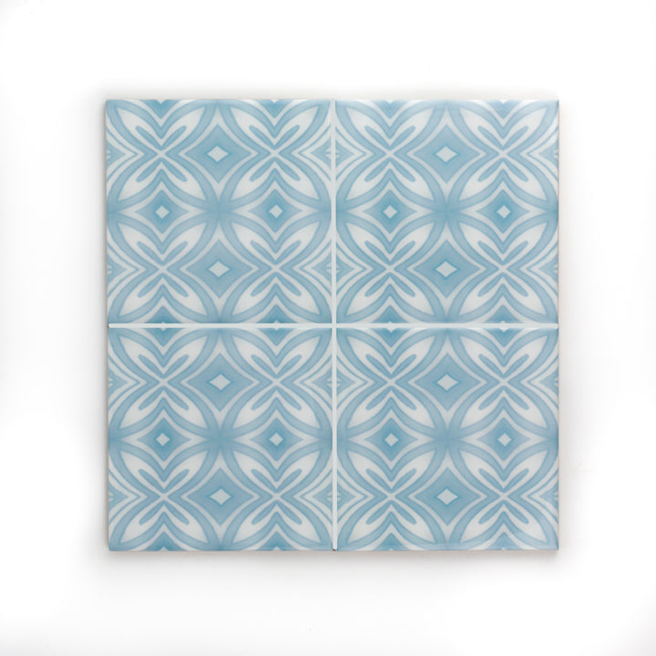SALE SET - 10 x 15.2cm Pale Blue Star tiles