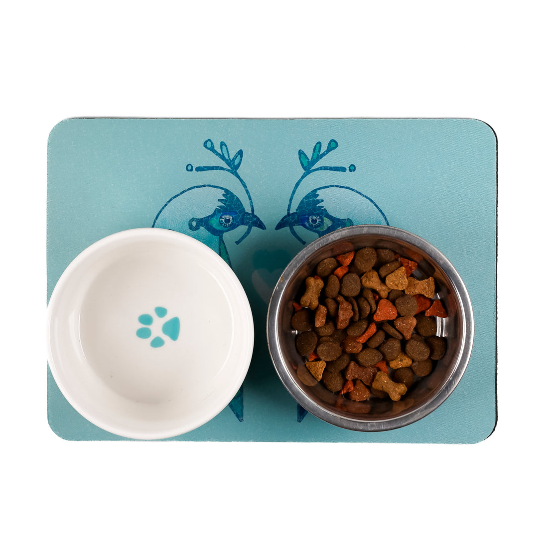SALE - Lovebirds &amp; Hearts Mouse Mat - Turquoise (small)