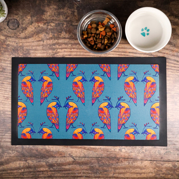 Colourful Lovebirds Pet Food Mat