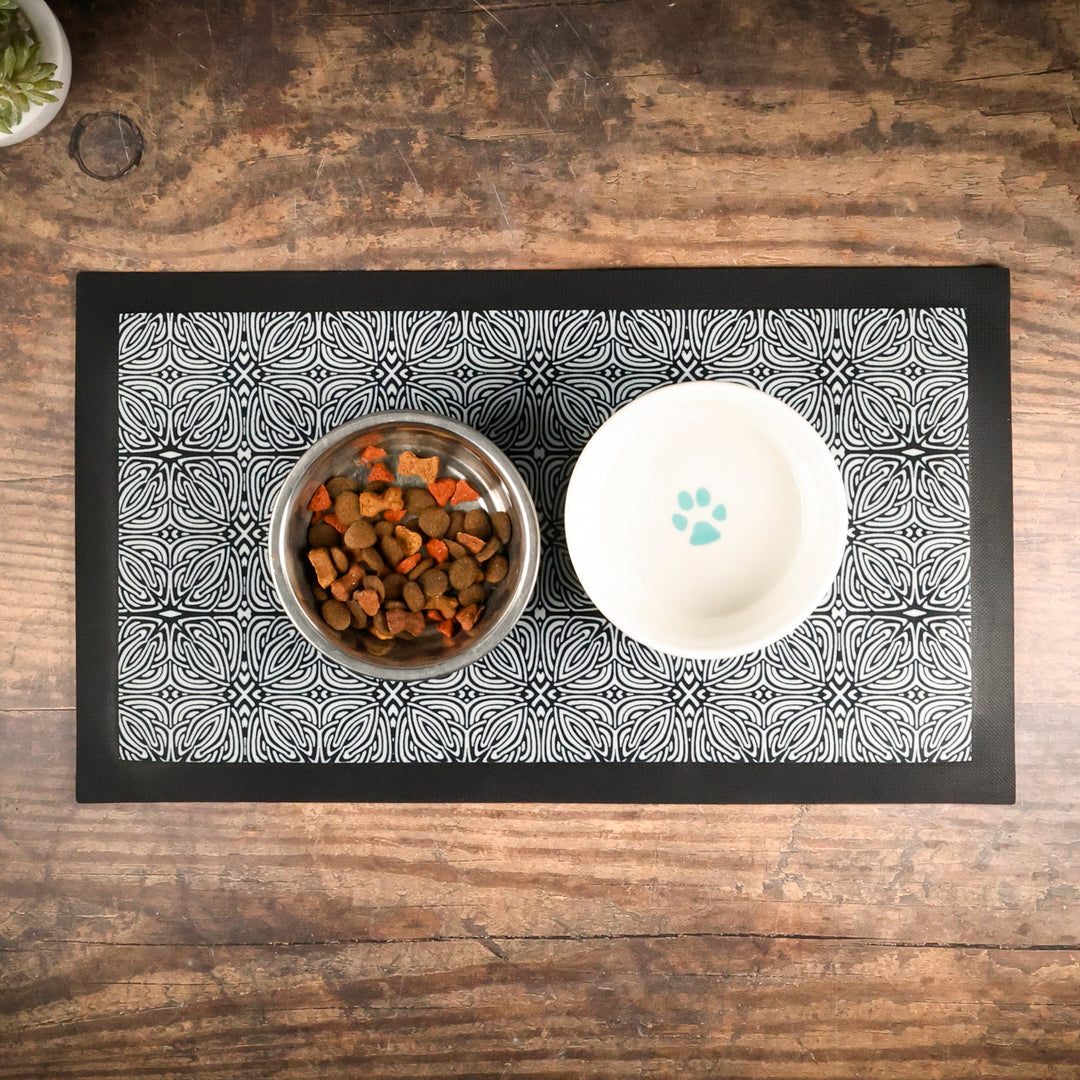 Black &amp; Grey Celtic Pet Food Placemat