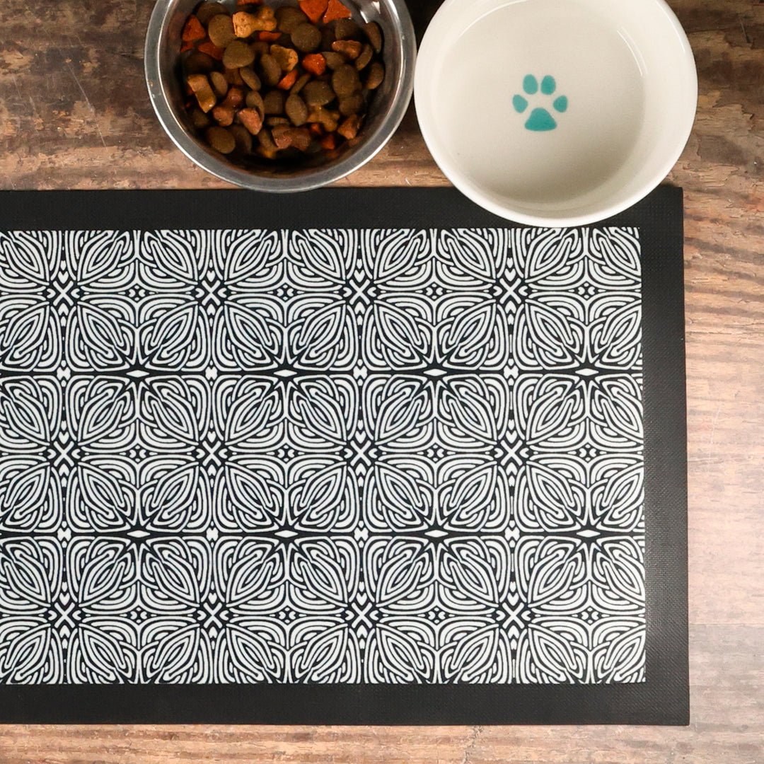 Black &amp; Grey Celtic Pet Food Placemat