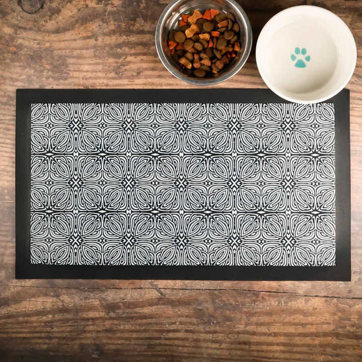 Black &amp; Grey Celtic Pet Food Placemat