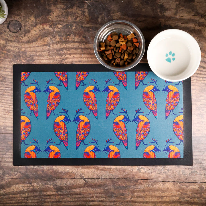 Colourful Lovebirds Pet Food Mat