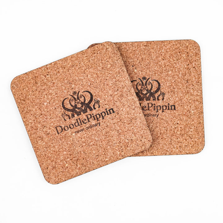 Interwoven Trees Coaster Set - Blue Turquoise - Melamine / Cork backed
