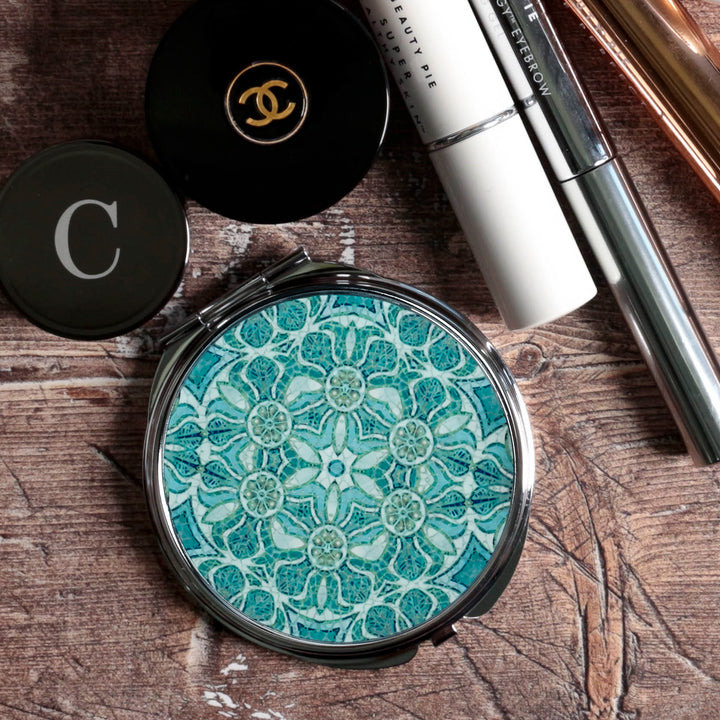 Pomegranate - Aqua - Folding Mirror and Lens Cloth