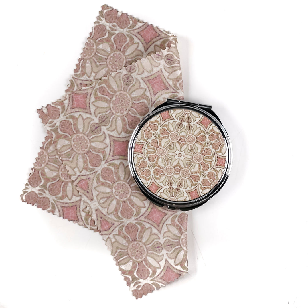 Pomegranate - Pink - Folding Mirror and Lens Cloth