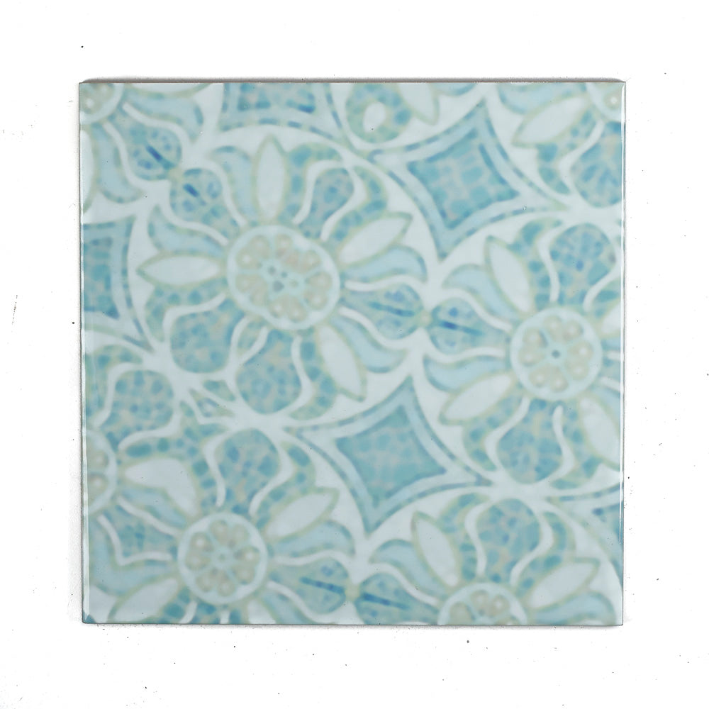Pomegranate Hazy Tiles - Aqua - large scale