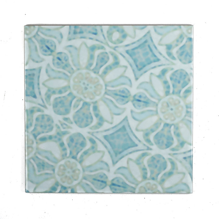 Pomegranate Hazy Tiles - Aqua - large scale