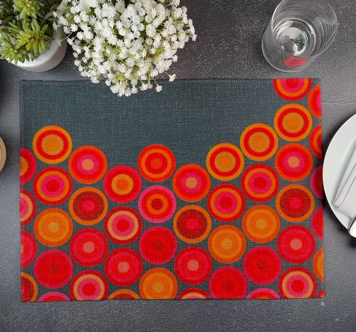 Volcanic Circles Placemat - Machine Washable Fabric