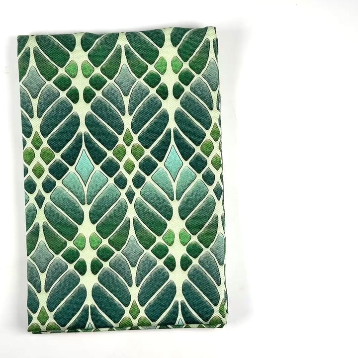 Interwoven Trees Tea Towel - Greens &amp; Greys