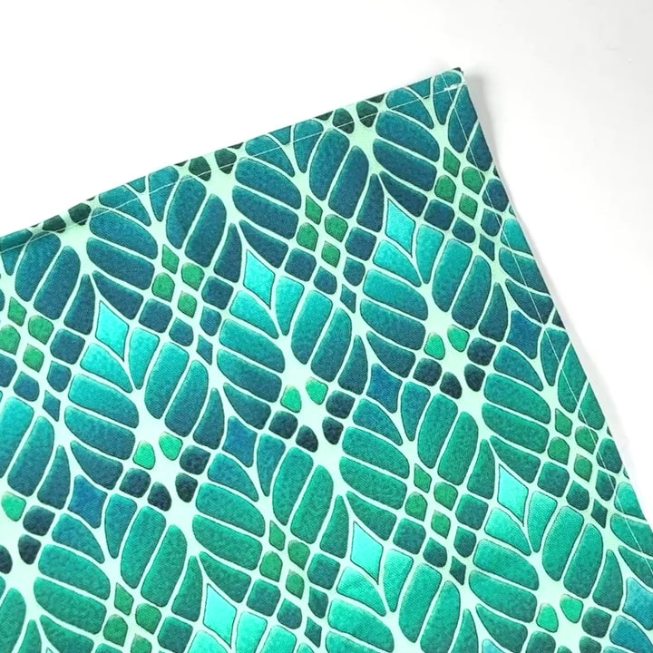 Interwoven Trees Tea Towel - Blues &amp; Turquoises
