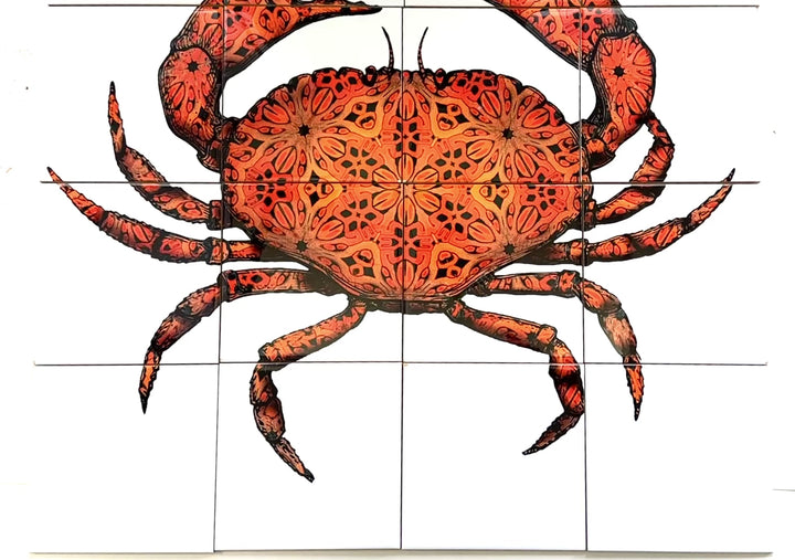 Crab Tile Mural - White Background