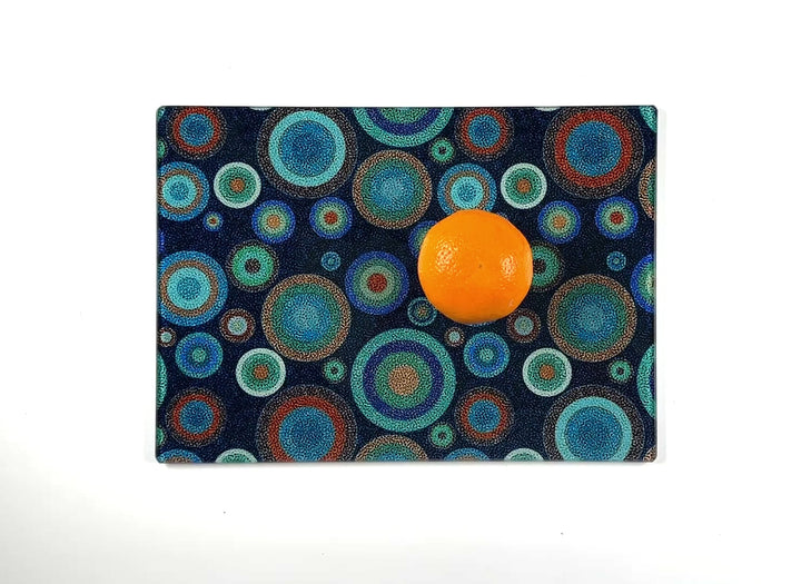 Starry Night Chopping Board - Denim Turquoise Orange