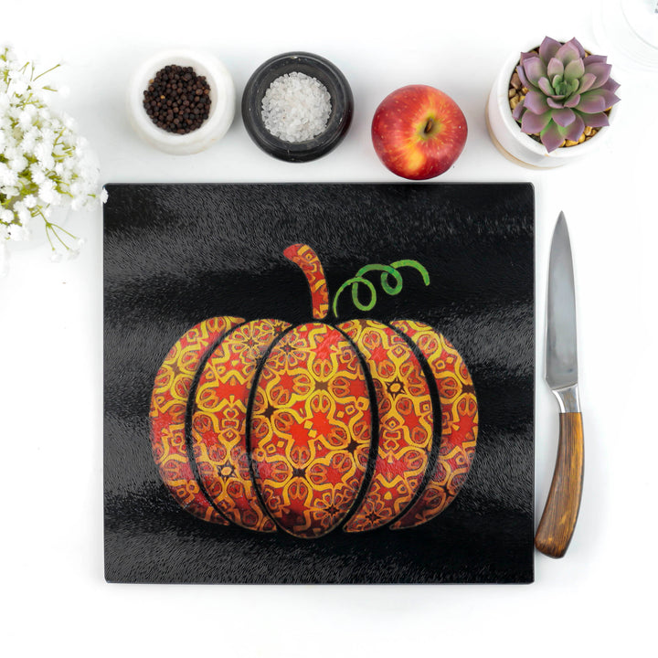 Red Gold Autumn Pumpkin Chopping Board