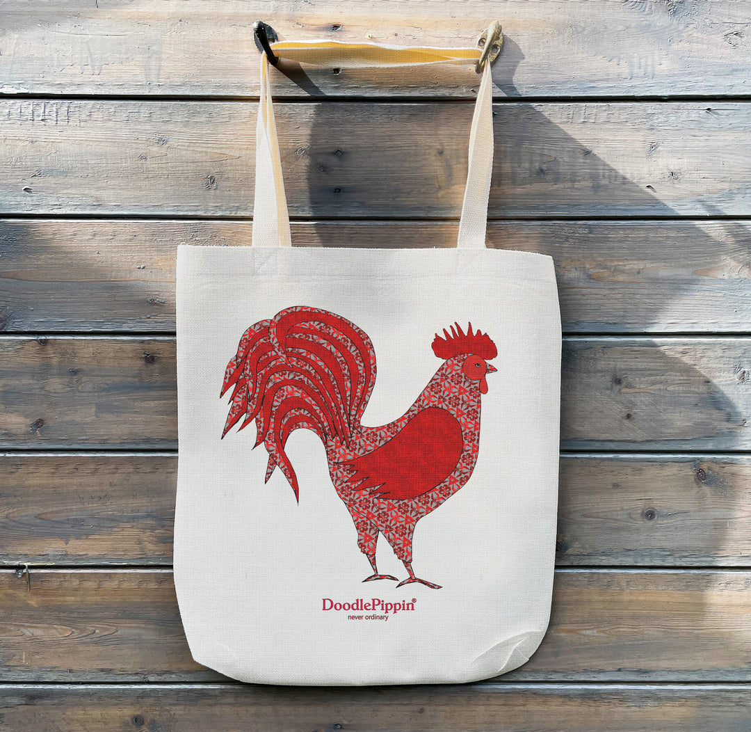 Red Cockerel Tote Bag