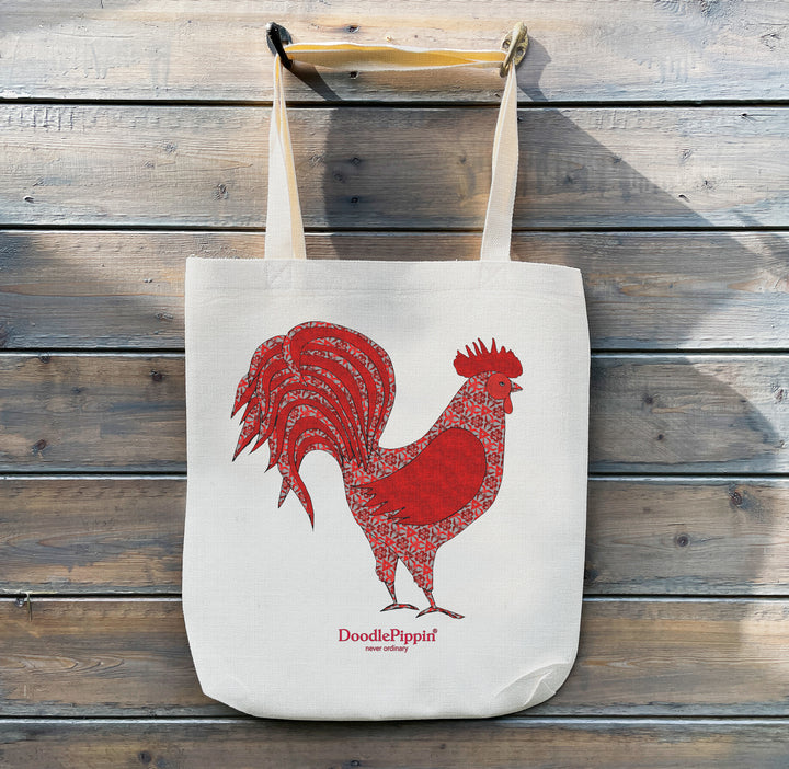 Red Cockerel Tote Bag