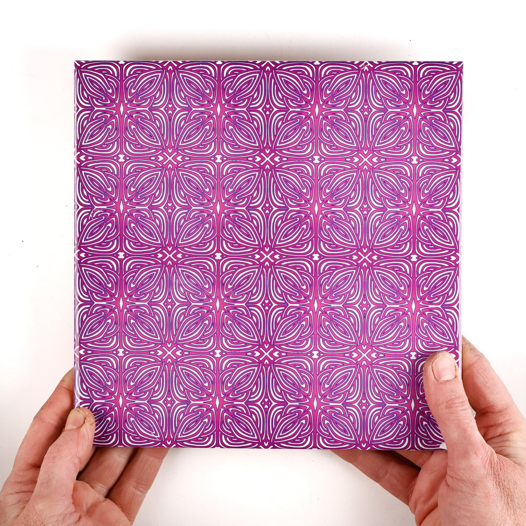 Rhododendron Tile - Pink Purple Celtic - Small Scale