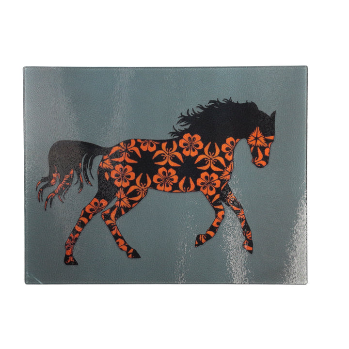 Running Horse Worktop Saver - Flame &amp; Grey