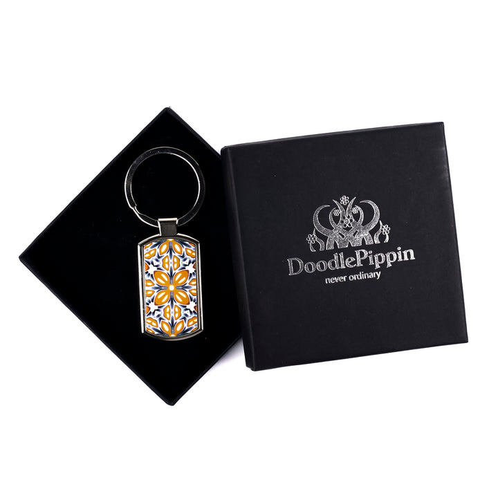 SALE - Orange Fox Flower Millefiori Keyring