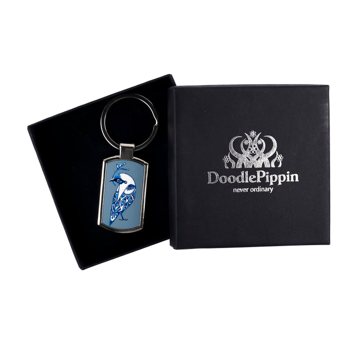 SALE - Lovebirds Keyring (blue/grey)